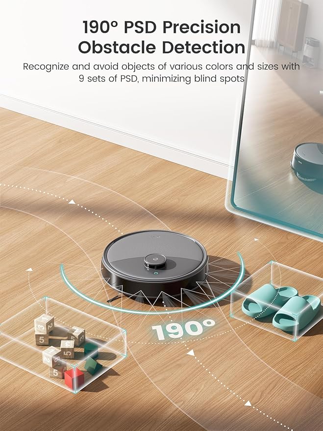 Lefant M3 Max Robot Vacuum, Robot Vacuum and Mop, 20000Pa Suction, Anti-Tangle Brushes, Dual Spinning Mop,Smart Obstacle Avoidance，Self-Emptying&Refilling，Auto Mop Washing&Drying，Gray