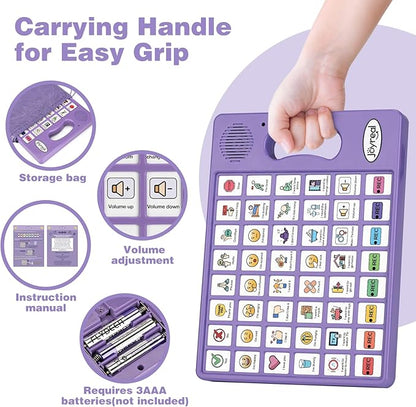 Joyreal AAC Device for Autism, Non Verbal Communication Tools for Speech Therapy & Stroke Rehab. Communication Tablet, Autism Talking Aids with 8 Programmable Buttons & Adjustable Volume (Purple)