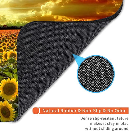 Armanza Square Mouse Pad Sunflower, Personalized Premium-Textured Custom Mouse Mat Design, Washable Mousepad Cloth, Non-Slip Rubber Base Computer Mouse Pads for Wireless Mouse