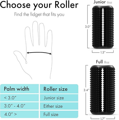 ONO Roller - Handheld Fidget Toy for Adults | Help Relieve Stress, Anxiety, Tension | Promotes Focus, Clarity | Compact, Portable Design (Acupressure, Full Size - Aluminum)