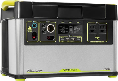 Goal Zero Yeti Portable Power Station - Yeti 1500X w/ 1,516 Watt Hours Battery Capacity, USB Ports & AC Inverter - Rechargeable Solar Generator for Camping, Travel, Outdoor Events, Off-Grid & Home Use