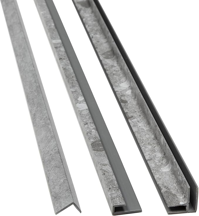 Palisade 78in x 36in x 36in Waterproof Vinyl Corner Shower Surround Kit with Accessories in Urban Slope