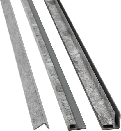 Palisade 78in x 36in x 36in Waterproof Vinyl Corner Shower Surround Kit with Accessories in Urban Slope