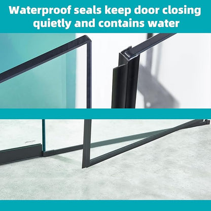 Pivot Swing Shower Door, Adjustable Width 58.9-60" W x 74" H Semi-Frameless Shower Glass Door with 5/16 in (8mm) Clear SGCC Tempered Glass with Nano Easy-Clean Coating (Matte Black with Towel Bar)