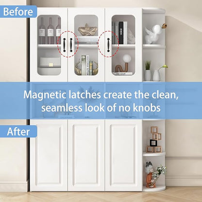 Magnetic Push Latch Heavy Duty Jiayi Double Push to Open Door Latch Touch Latches Kitchen Door Push Release Latch for Drawer Closure Push Catch Pop Out Cabinet Hardware (1 Pack)