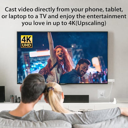 j5create ScreenCast 4K Wireless Adapter Screen Cast from Mobile Phone, Tablet, or Laptop Support for AirPlay, Miracast & Chromecast Mirror Extend for Windows & macOS Wireless Screen Display (JVAW76)