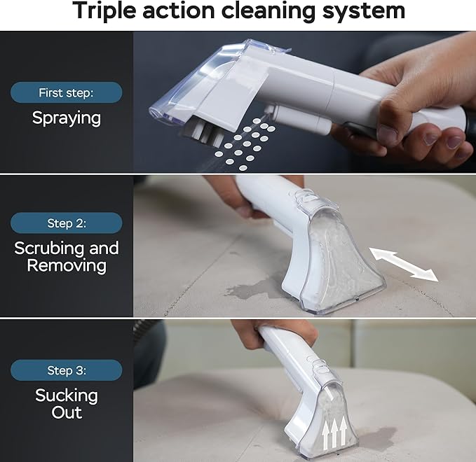 WECLEAN C1 Portable Extractor for Couch and Carpet Cleaner Upholstery Cleaner for Deep Cleaning