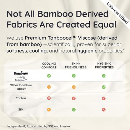 Bambaw 100% Viscose Derived from Bamboo Queen Sheet Set 6 Piece, Queen Size Cooling Sheets for Hot Sleepers, Super Soft Sheets, Deep Pockets Fits Up to 16'' Mattresses (Olive)