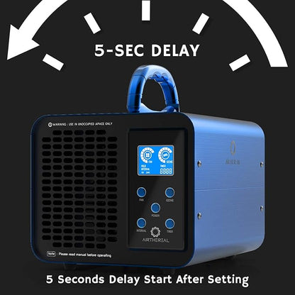 Airthereal MA10K-PRODIGI Digital Ozone Machine, High Capacity Ozone Generator Odor Removal - O3 Deodorizer Air Ionizers for Large Rooms, Cars and Smoke - Adjustable Output and Timer, Blue