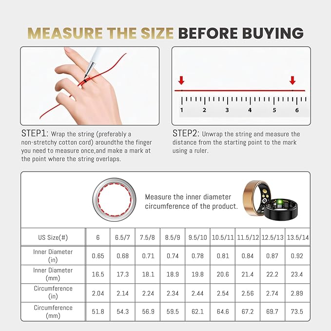 Smart Ring For Women Men, Health Tracker with Heart Rate/Blood Oxygen/Blood Pressure/Sleep Monitoring/Step Counting, IP68 Waterproof Fitness ring, No App Fees for iPhone & Android (Lavender Pink, 6#)