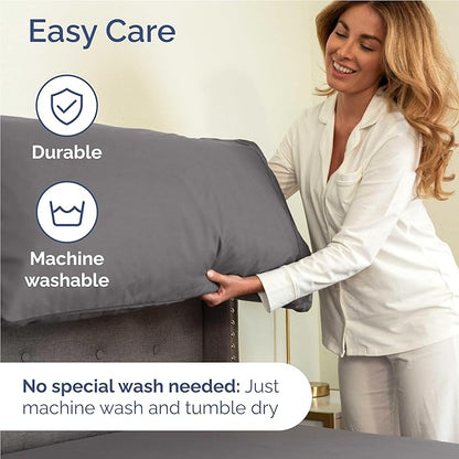 Full Size 4 Piece Sheet Set - Comfy Breathable & Cooling Bed Sheets Set - Hotel Luxury Bedding for Women, Men, Kids, Teens, Boys & Girls - Deep Pockets, Ultra-Soft, Wrinkle Free - Oeko-Tex - Dark Grey