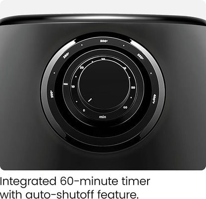 CHEFMAN Small Air Fryer Healthy Cooking, 3.6 Qt, Nonstick, User Friendly and Dual Control Temperature, w/ 60 Minute Timer & Auto Shutoff, Dishwasher Safe Basket, Matte Black, Cookbook Included