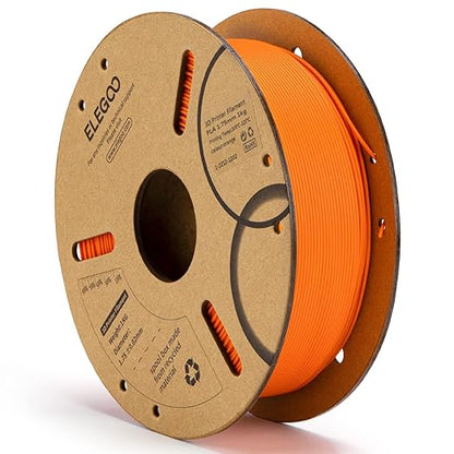 ELEGOO PLA Filament 1.75mm Orange 1KG, 3D Printer Filament Dimensional Accuracy +/- 0.02mm, 1kg Cardboard Spool(2.2lbs) 3D Printing Filament Fits for Most FDM 3D Printers