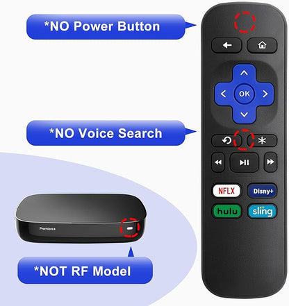 Universal Replacement Remote Control for Roku Express, for Roku Premiere, for Roku Box, for Roku Player, for Roku 1 2 3 4 -【NOT for Stick or TV】