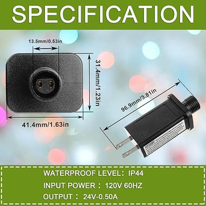 SIGANDG 24V 12W LED Transformer Replacement Class 2 Power Supply for Christmas String Light Inflatable Decorations LED Controller IP44 Waterproof Low Voltage