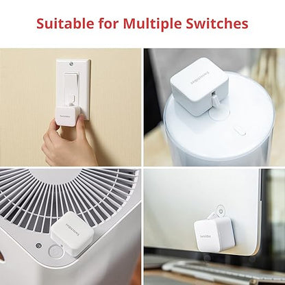 SwitchBot Smart Switch Button Pusher (White)-Bluetooth Fingerbot for Rocker Switch/One-Way Button, Automatic Light Switch, Timer and APP Control, Works with Alexa & WiFi When Paired with SwitchBot Hub