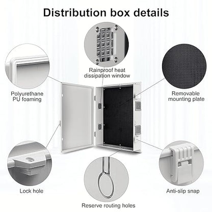 Namunanee Outdoor Electrical Junction Box, ABS Water Resistant Enclosure with Internal Mounting Panel & Hinged Cover (18.1" H* 12.6" L* 4.3" W)