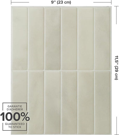 SMART TILES Peel and Stick Backsplash - 5 Sheets of 11.43" x 9" - 3D Adhesive Peel and Stick Tile Backsplash for Kitchen, Bathroom, Wall Tile