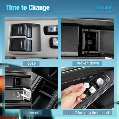 Nilight Power Master Window Switch Compatible with 2002 2003 2004 Ford F250 F350 F450 F550 Excursion 2002-2003 Explorer 2002-2006 Mercury Grand Marquis Mountaineer Replacement Button Windows Switches
