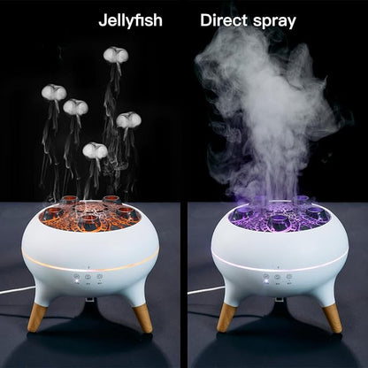 Essential Oil Diffuser 250ML,Jellyfish Diffuser Air Humidifiers Sound Pickup Ultrasonic Aromatherapy Diffuser Remote Control 7 Color Lights for Home Bedroom Office Hotel(White)