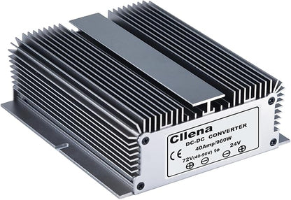 Cllena DC 40V-90V to 24V 40A 960W Converter Voltage Regulator Reducer 48V 60V 72V Step Down to 24V Converter Waterproof Buck Transformer Power Supply for Golf Cart Club Car LED Light