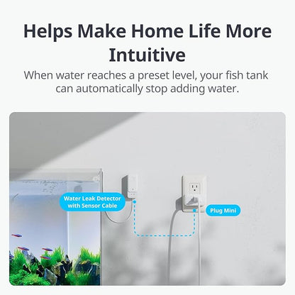 SwitchBot WiFi Water Leak Detector, Smart Water Sensor with 100dB Adjustable Alarm&App Alerts, IP67 Waterproof, Detector for Home with 3.28ft Sensing Cable, No Hub Required (Support 2.4G) (3, White)