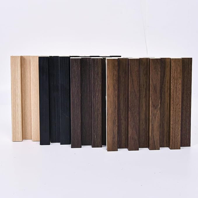 Art3d Slat Wood Wall Paneling for Interior and Ceiling Decoration - 4 Samples Pack, 6 x 5.7in.