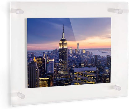 ArtToFrames 22x36 Inch Double Panel Floating Acrylic Picture Frame (Full Frame is 26x40) comes with White Standoff Hardware, Made in the USA, 1 Pack