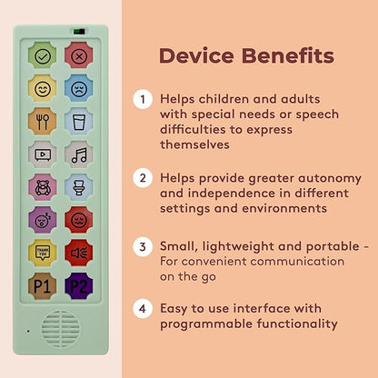 AAC Device for Autism & Speech Therapy. Non Verbal Communication Tools for Kids & Adults. Programmable AAC Communication Device. Alternative to Autism Communication Cards & PECS Cards for Autism