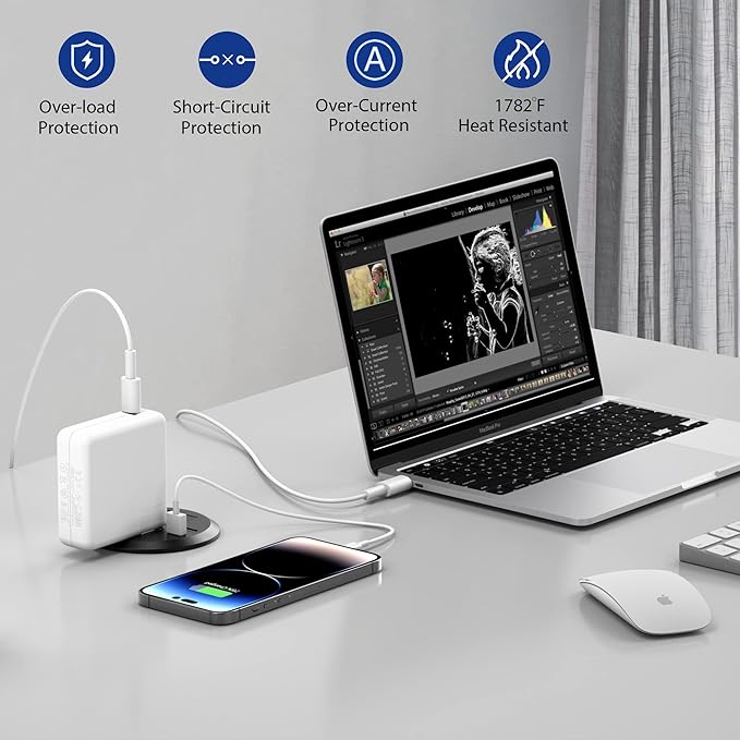 3 inch Desktop Power Grommet USB C,20W Fast Charging Station,Furniture Recessed Power Strip,2 Outlets,3 USB Ports,Flush-Mount for Desktop, Workspace Essential Desk Outlet,2 Pack (Black)