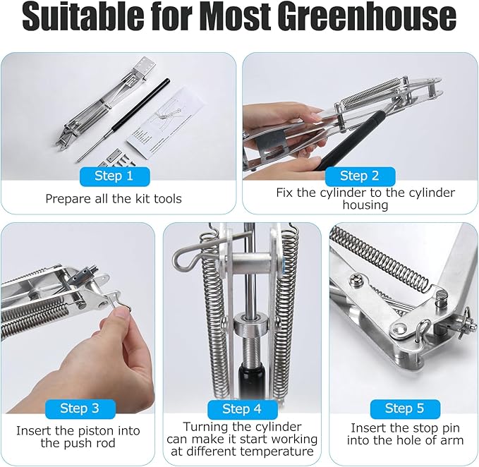 CHANGE MOORE Auto Vent Opener Automatic Greenhouse Window Opener Roof Vent Opener Auto Vent Kit Sensitive Gardening Tools Automatic Greenhouses Supplies (2Pcs Dual Spring Up to 33lbs)