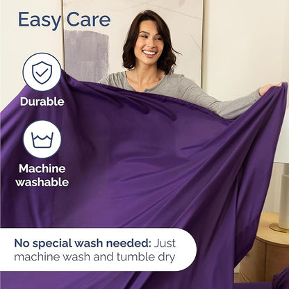 Twin Size 3 Piece Sheet Set - Comfy Breathable & Cooling Bed Sheets Set - Hotel Luxury Bedding for Women, Men, Kids, Teens, Boys & Girls - Deep Pockets, Ultra-Soft, Wrinkle Free - Oeko-Tex - Purple