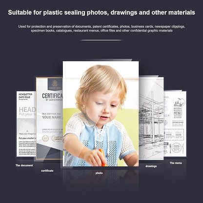 300 Pack 3 Mil Thermal Laminating Pouches, Plastic Laminating Sheets, 9 x 11.5 Inch, 5 x 7 Inch, 4 x 6 Inch, 3.7 x 5.3 Inch, 2.2 x 3.7 Inch for Letter, Photo, Note, ID Badge and Business Card Sizes