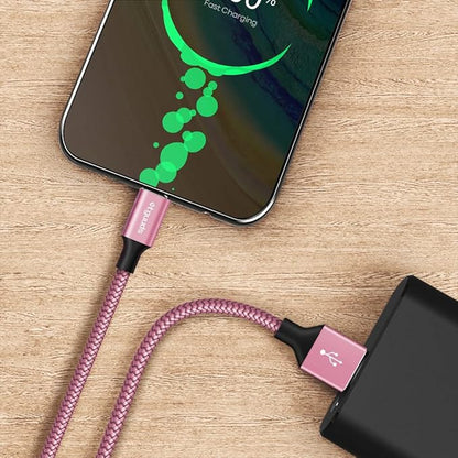 etguuds USB A to USB C Cable 4ft, 2-Pack, 3A Fast Charging Type C Charger Cord for iPhone 17 16 15 Pro Max 16e 17 Air, Samsung Galaxy S25 S24 S23 S22 S21 S20 A17 A16 A56 A55 Flip Fold, Pink