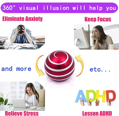 Desk-Fidget-Toys for Kinetic-Toy: Cool-Gadgets Cool-Stuff for Adults Kids Teens, Spinning Up to 180 Seconds, Stress Relief Toy for Christmas Optical-Illusion Gift for Office School Home Women Men