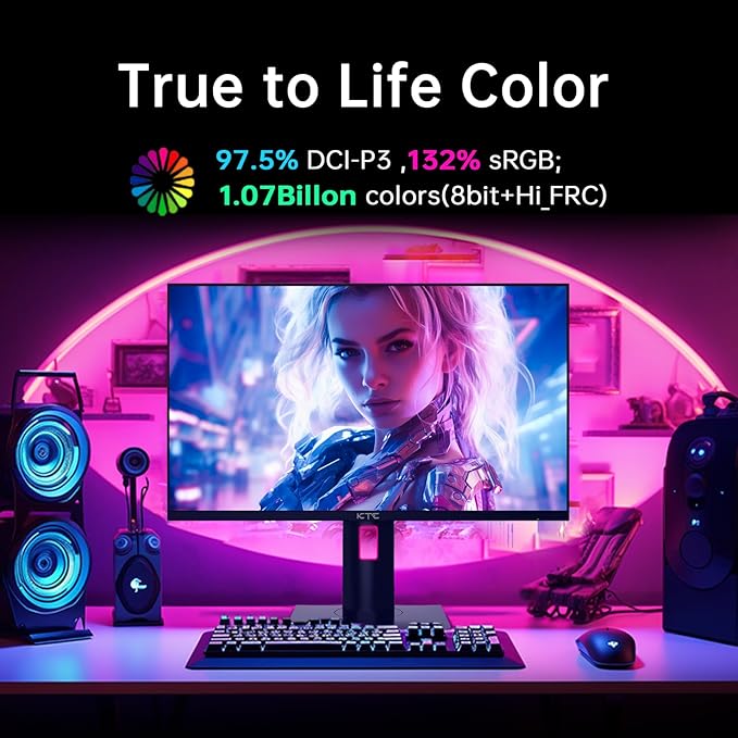 KTC 27" 4K UHD 144Hz Gaming Monitor - Fast IPS Panel 160Hz 1ms GTG, HDR400 132% sRGB, HDMI2.1/DP1.4, VESA Mount, Height/Tilt/Pivot/Swivel Stand, Vertical Monitor Ideal for Gamers, Designers