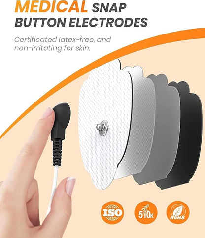 AVCOO 30 Modes TENS EMS Unit Compact Muscle Stimulator for Pain Relief, Rechargeable & Portable Dual Channel Muscle Stimulator with 30 Intensity Levels and 12 Electrode Tens Unit Replacement Pads Red
