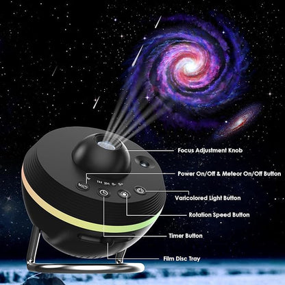 Galaxy Projector for Bedroom,Planetarium Star Projector with 4K Replaceable 13 Galaxy Discs,HD Image Large Projection Area,Starry Sky Night Light for Kids Adults Ceiling Home Theater Living Room Decor
