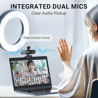 EMEET 2024 Upgraded C960 Webcam for PC, Autofocus, 1080P HD, 73° View Angle, Computer Camera w/Privacy Cover and Microphone, Plug and Play USB Webcam for Video Calling/Zoom/Teams/Google Meet