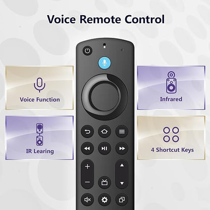Replacement Voice Remote for Fire Smart Stick 4K/4k Max(1st/2nd Gen),Stick(2nd/3rd Gen)/Lite/HD,TV Cube,Remote for 3rd Gen,Omni,QLED Series,Some TCL,Hisense Smart TVs