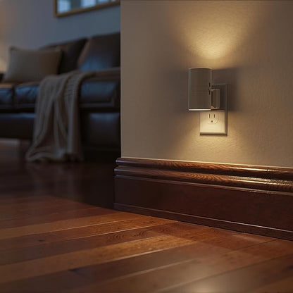 Briignite Night Lights Plug into Wall, Modern LED Night Light Plug in, Dusk to Dawn Sensor, Soft White 3000K, 0-100LM Adjustable Brightness, Dimmable NightLights for Hallway, Bedroom, Stairway, 2 Pack
