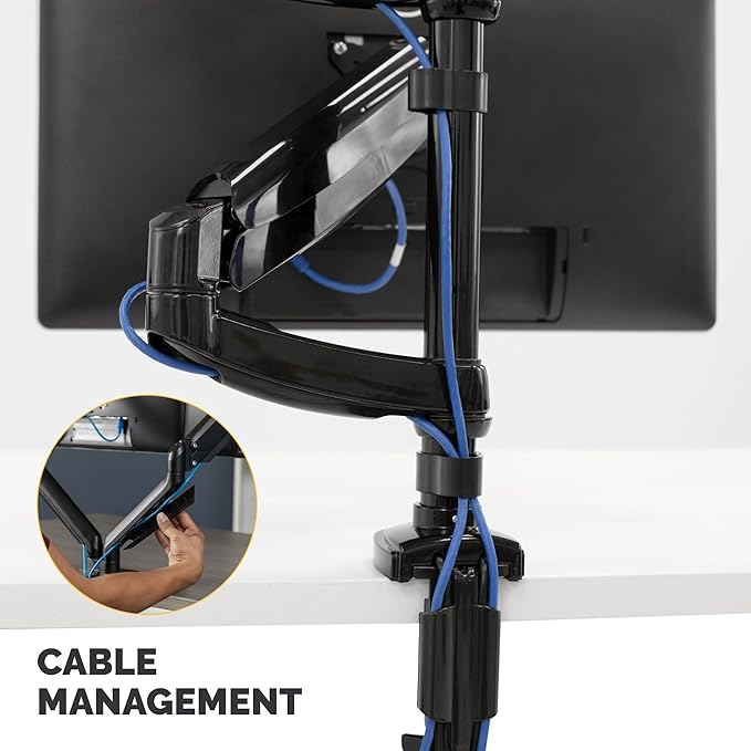 Fellowes 8043401 Platinum Series Stacked Monitor Mount, Adjustable Computer Monitor Stand for 2 Monitors with Dual Monitor Arms, 32 Inch Monitor Capacity