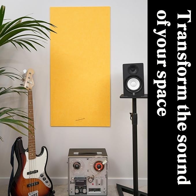 AudioSilk Acoustic Panels, 4 Pack ROOM KIT, Large, 46" x 23", Natural
