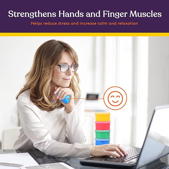 Special Supplies Therapy Putty for Teens and Adults - Resistive Hand Exercise Stress Relief Therapy Putty Kit, Set of 4 Strengths, Three Ounces of Each Putty (Primary Colors)