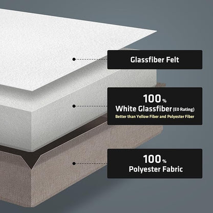 UMIACOUSTICS 4 PCS Acoustic Panels with Hanging Brackets, 2” Thick Fiberglass Sound Proof Panels Removable for Studios, Office, Home Theater Wall- Linen