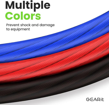 GEARit 8 Gauge Wire (25ft Each - Black/Blue Translucent) Copper Clad Aluminum CCA - Primary Automotive Wire Power/Ground, Battery Cable, Car Audio Speaker, RV Trailer, Amp, Electrical 8ga AWG 25 Feet