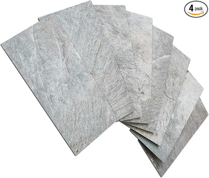 AULIGET 4 Pieces Mountain Rock Peel and Stick Backsplash Wall Tile, 3" x 6" PVC Faux Stone Stick on Tiles for Backsplash Kitchen and Bathroom, 4 Pieces