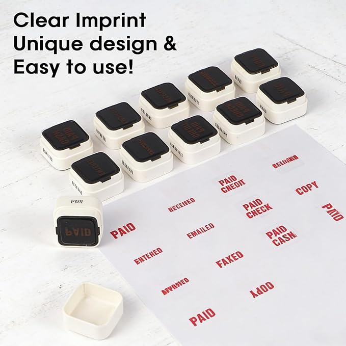 3-in-1 Paid Cash/Paid Check/Paid Credit Stamps in Full for Office, Pre Inked & Self Inking Rubber Finance Stamp Hand for Efficient Bookkeeping, Ordering, Accounting Work Business Management