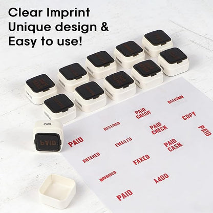 3-in-1 Paid Cash/Paid Check/Paid Credit Stamps in Full for Office, Pre Inked & Self Inking Rubber Finance Stamp Hand for Efficient Bookkeeping, Ordering, Accounting Work Business Management