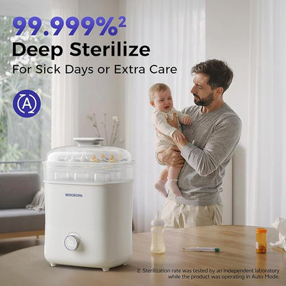 Bottle Sterilizer and Dryer, 99.999% Deep Sterilization, 6-min Rapid Disinfection, Up to 12 Bottles, HEPA Filter, All-in-One for Baby Bottles, Breast Pump Parts & Newborn Essentials